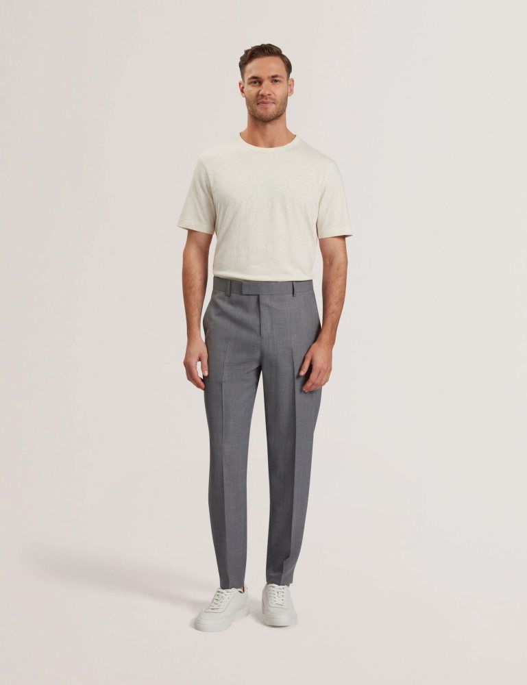 Pantaloni Barbati Ted Baker Selwynt - Lightweight Wool Blend Trouser Gri | 703516-CAB