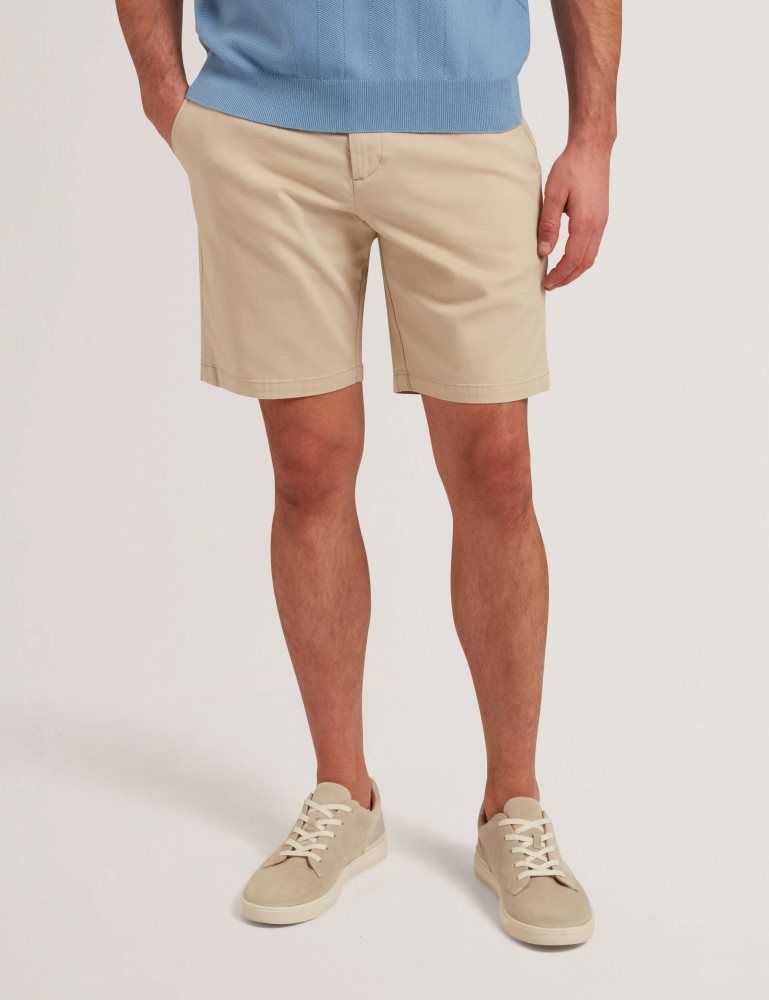 Pantaloni Scurti Barbati Ted Baker Barnham - Regular Fit Cotton Blend Chino Shorts Gri | 850942-FNE