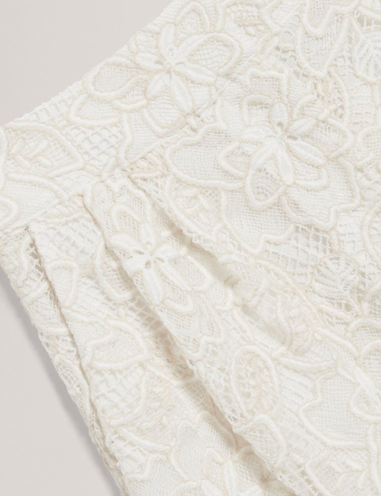Pantaloni Scurti Dama Ted Baker Bowia - Lace High Waisted Tailored Shorts Albi | 503719-CAO