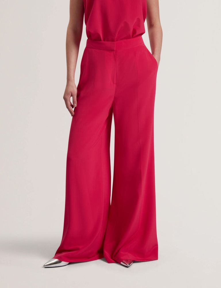 Pantaloni Scurti Dama Ted Baker Carloet - Silk Wide Leg Tailored Trousers Fucsie | 720469-FDV