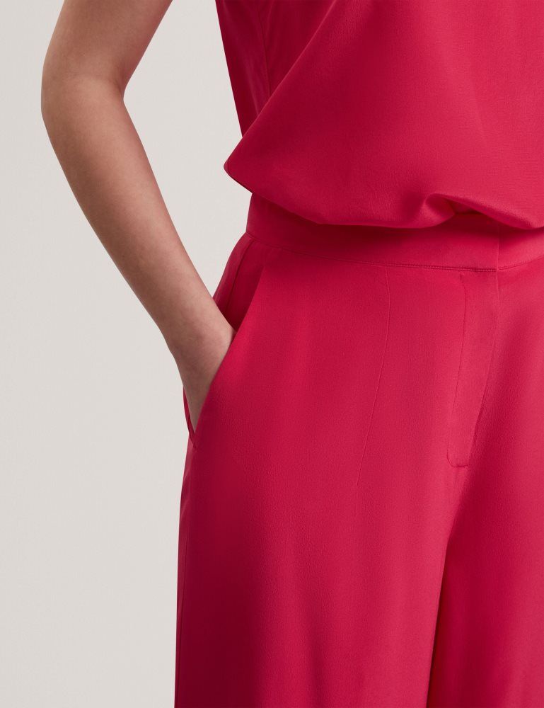 Pantaloni Scurti Dama Ted Baker Carloet - Silk Wide Leg Tailored Trousers Fucsie | 720469-FDV