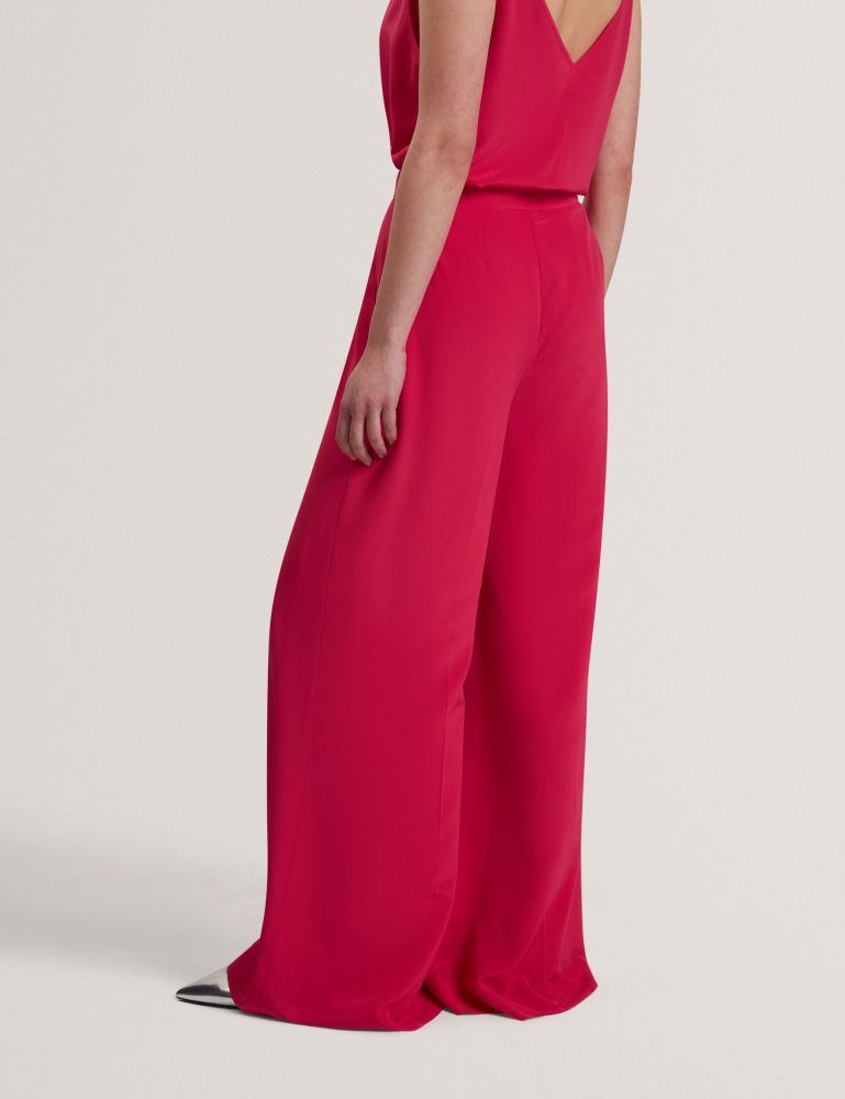 Pantaloni Scurti Dama Ted Baker Carloet - Silk Wide Leg Tailored Trousers Fucsie | 720469-FDV