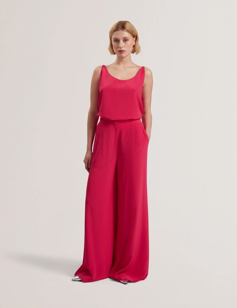 Pantaloni Scurti Dama Ted Baker Carloet - Silk Wide Leg Tailored Trousers Fucsie | 720469-FDV