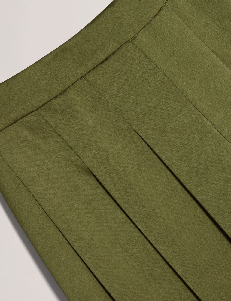 Pantaloni Scurti Dama Ted Baker Duuva - Satin Box Pleat Wide Leg Trousers Verzi | 830456-YSB