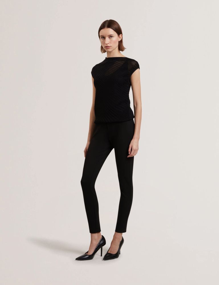 Pantaloni Scurti Dama Ted Baker Felinda - Fly Front Stretchy Trouser Leggings Negrii | 897206-DAW