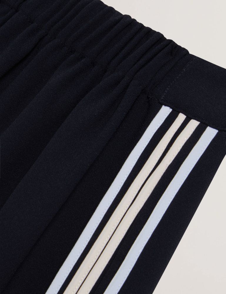 Pantaloni Scurti Dama Ted Baker Gorjja - Piping Detail Wide Leg Crepe Trousers Bleumarin | 046795-LCQ