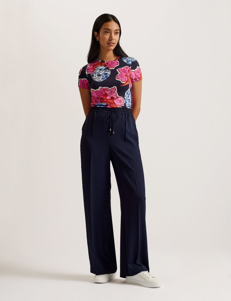 Pantaloni Scurti Dama Ted Baker Liliaah - Wide Leg Tailored Joggers Bleumarin | 943207-AFX