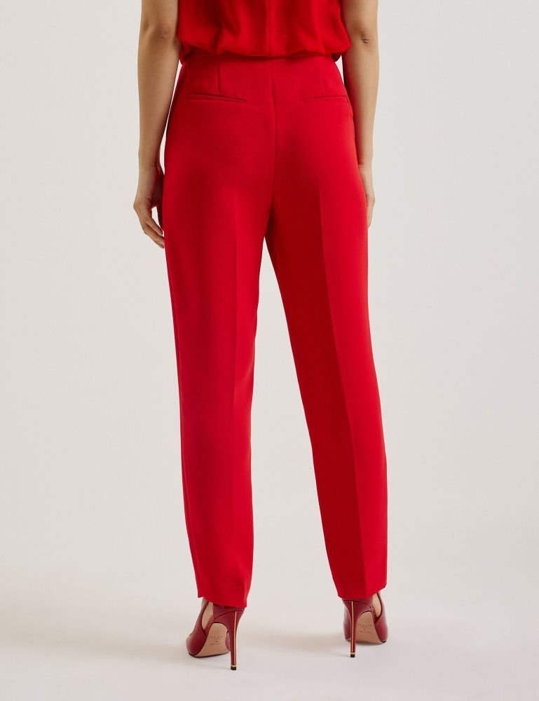Pantaloni Scurti Dama Ted Baker Manattl - Tapered High Waisted Tailored Trousers Rosii | 309546-GKH