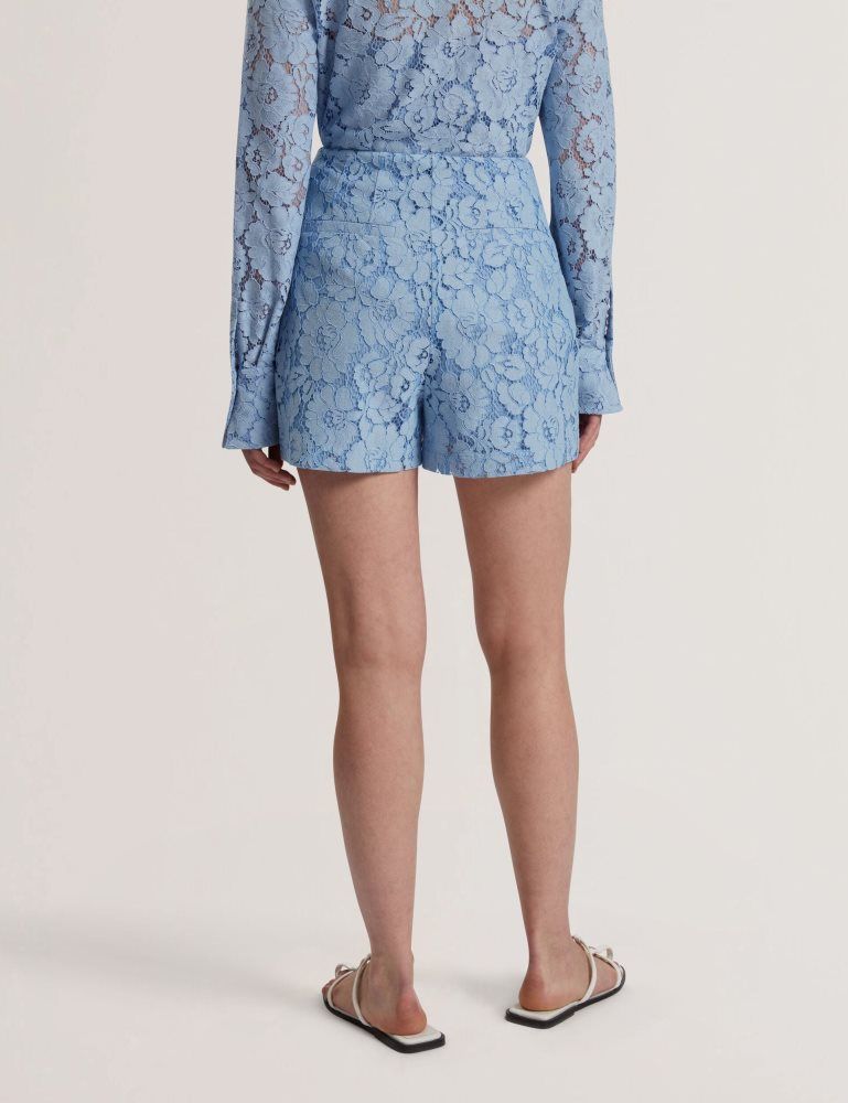 Pantaloni Scurti Dama Ted Baker Meriosh - Lace High Waisted Tailored Shorts Albastri | 573960-SVZ