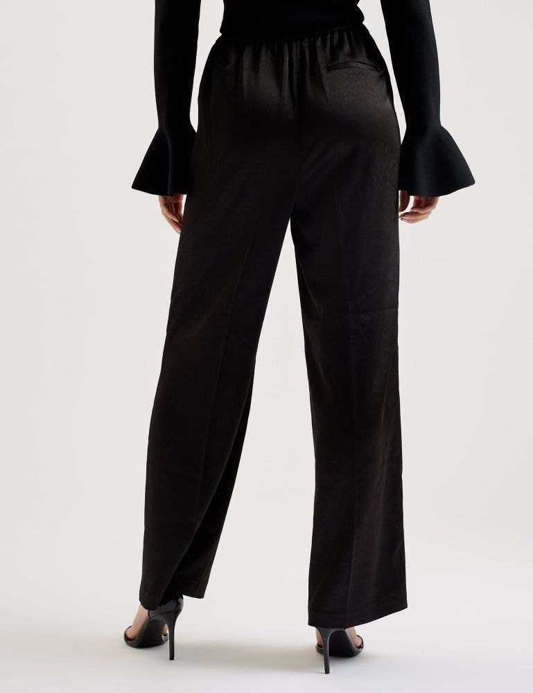 Pantaloni Scurti Dama Ted Baker Umaibo - Satin Wide Leg Drawstring Joggers Negrii | 089315-PXR