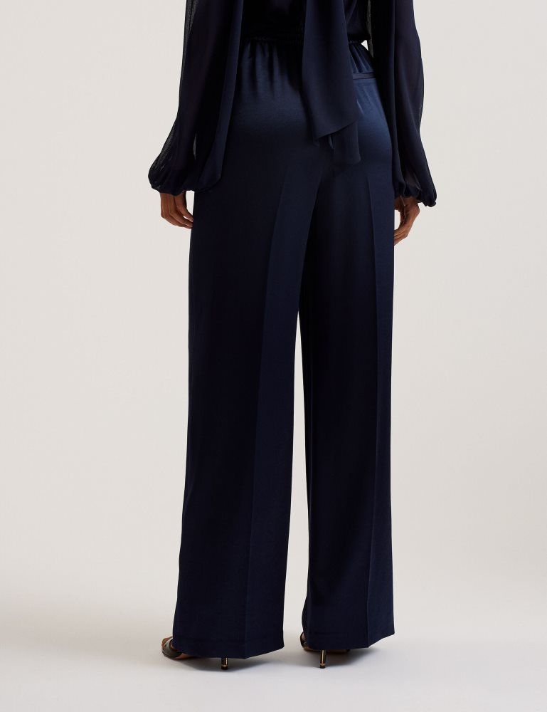 Pantaloni Scurti Dama Ted Baker Umaibo - Satin Wide Leg Drawstring Joggers Negrii | 089315-PXR