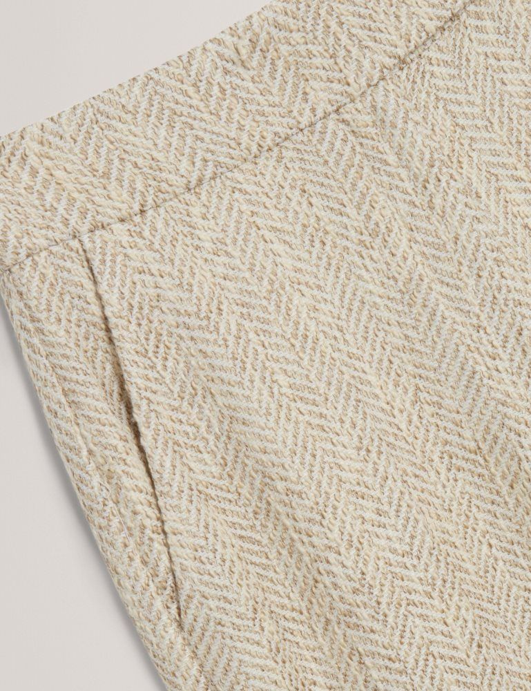 Pantaloni Scurti Dama Ted Baker Vulpat - Boucle Herringbone Wide Leg Tailored Trousers Albi | 540169-MWS