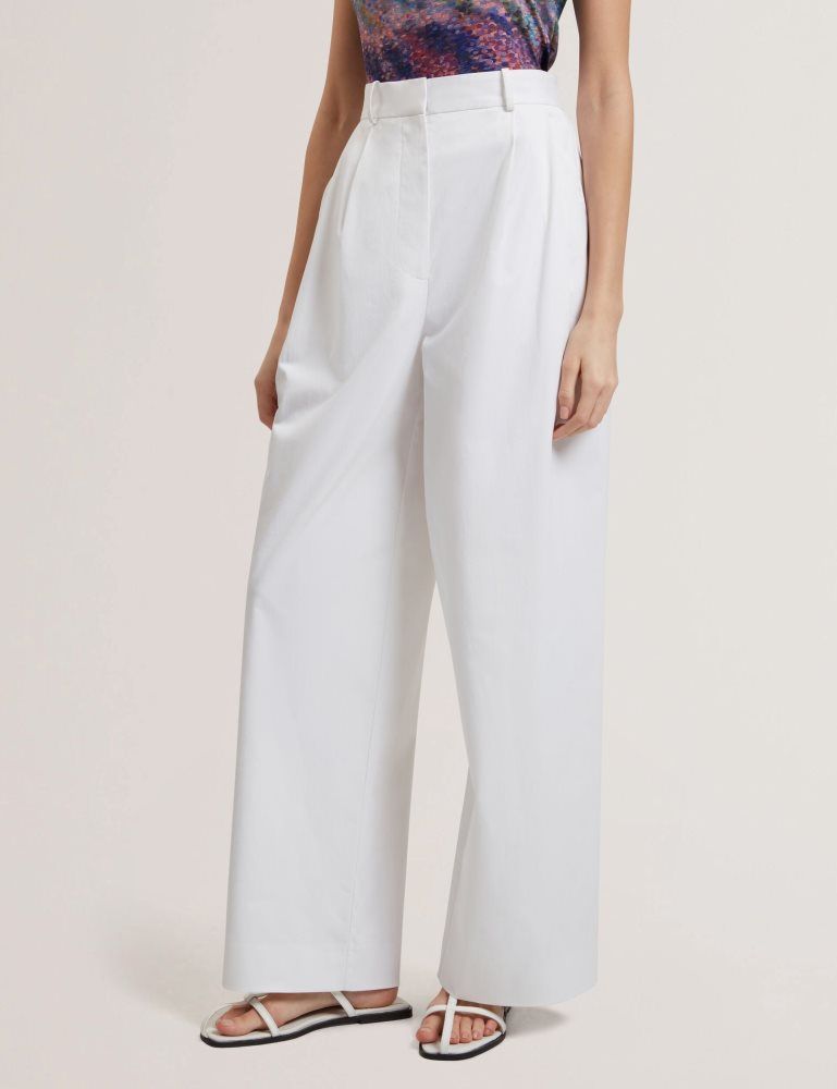 Pantaloni Scurti Dama Ted Baker Zozia - Pleated High Waist Wide Leg Trousers Albi | 795418-OXN