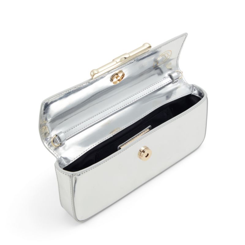 Poșete Dama Ted Baker Maya - Metallic Leather Crossbody Baguette Bag Argintii | 205176-FDU