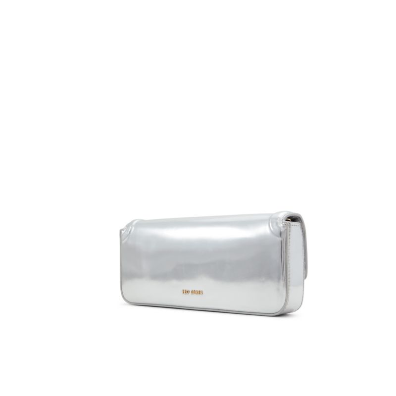 Poșete Dama Ted Baker Maya - Metallic Leather Crossbody Baguette Bag Argintii | 205176-FDU