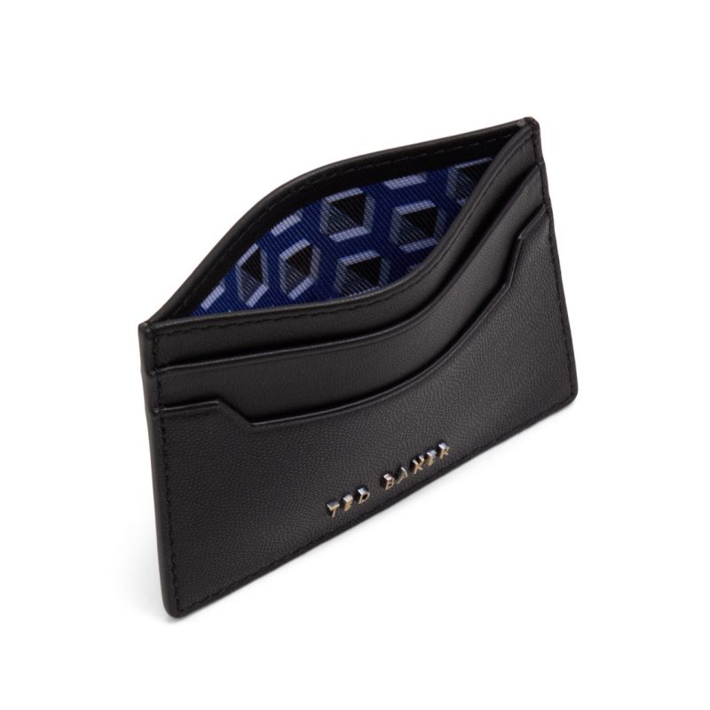 Portofel Barbati Ted Baker Cavendish - Caviar Leather Slim Card Holder Negrii | 475980-DFC