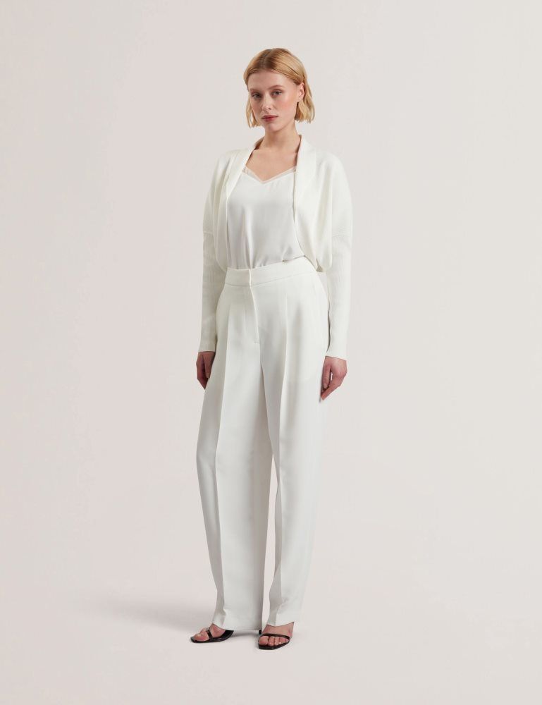 Pulovere Dama Ted Baker Erhan - Ribbed Knit Cropped Bolero Cardigan Albi | 305726-DXU