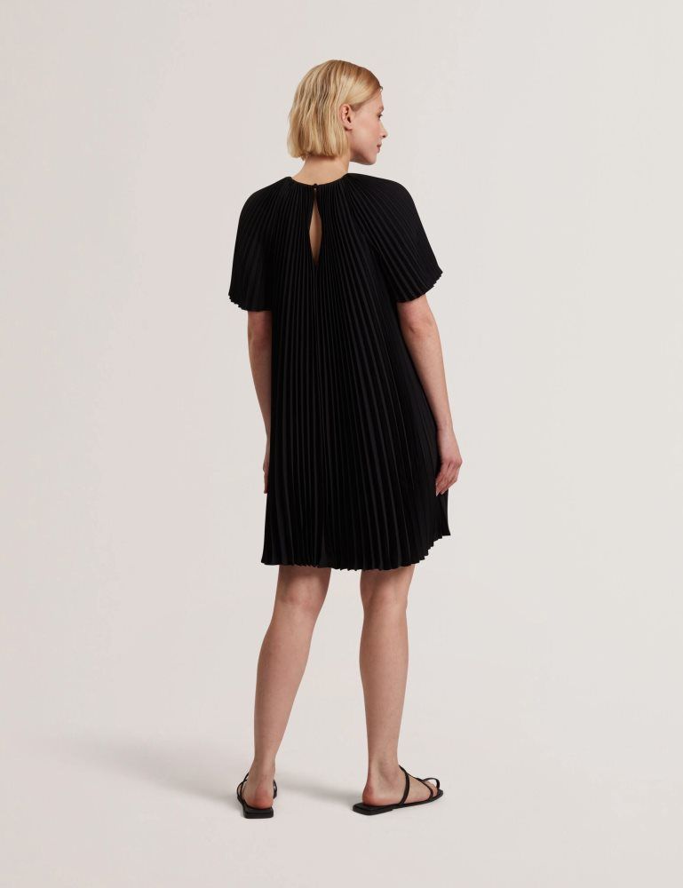 Rochie Dama Ted Baker Convala - Pleated Short Sleeve A-line Mini Dress Negrii | 598316-MUQ