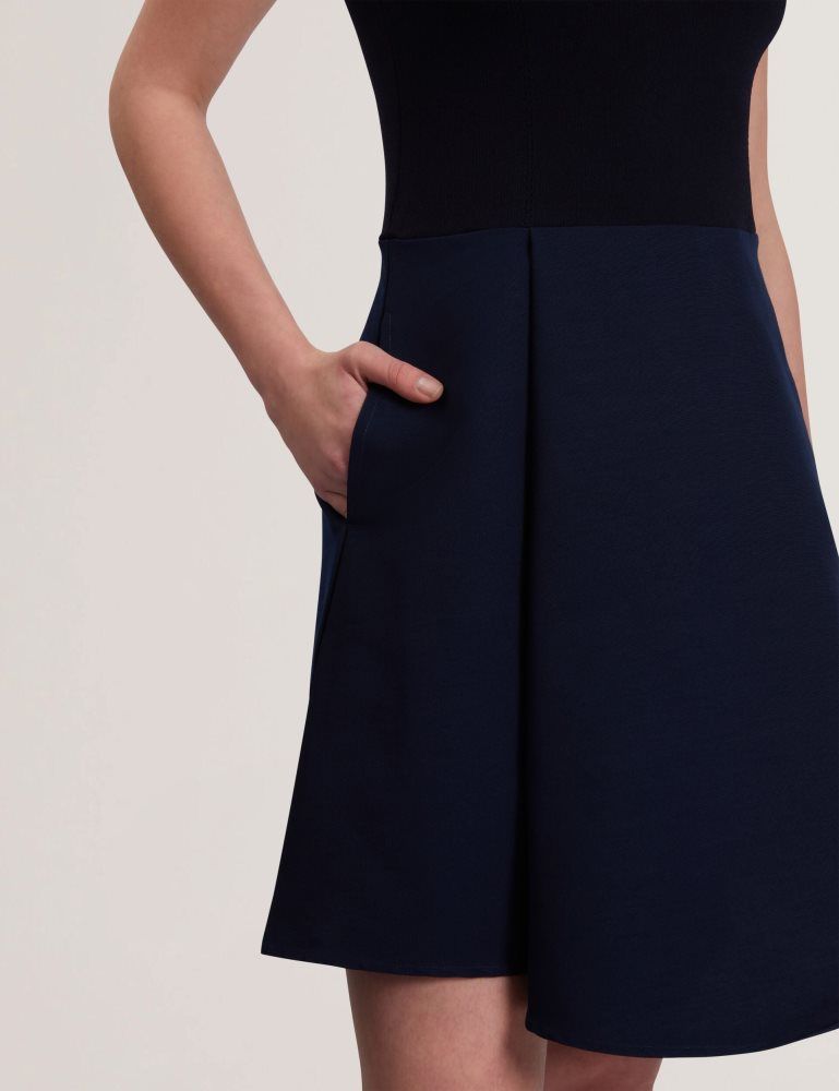 Rochie Dama Ted Baker Dandiaa - Sleeveless High Neck 2-in-1 Mini Dress Bleumarin | 325187-NJX