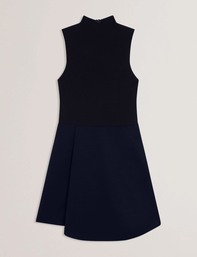Rochie Dama Ted Baker Dandiaa - Sleeveless High Neck 2-in-1 Mini Dress Bleumarin | 325187-NJX