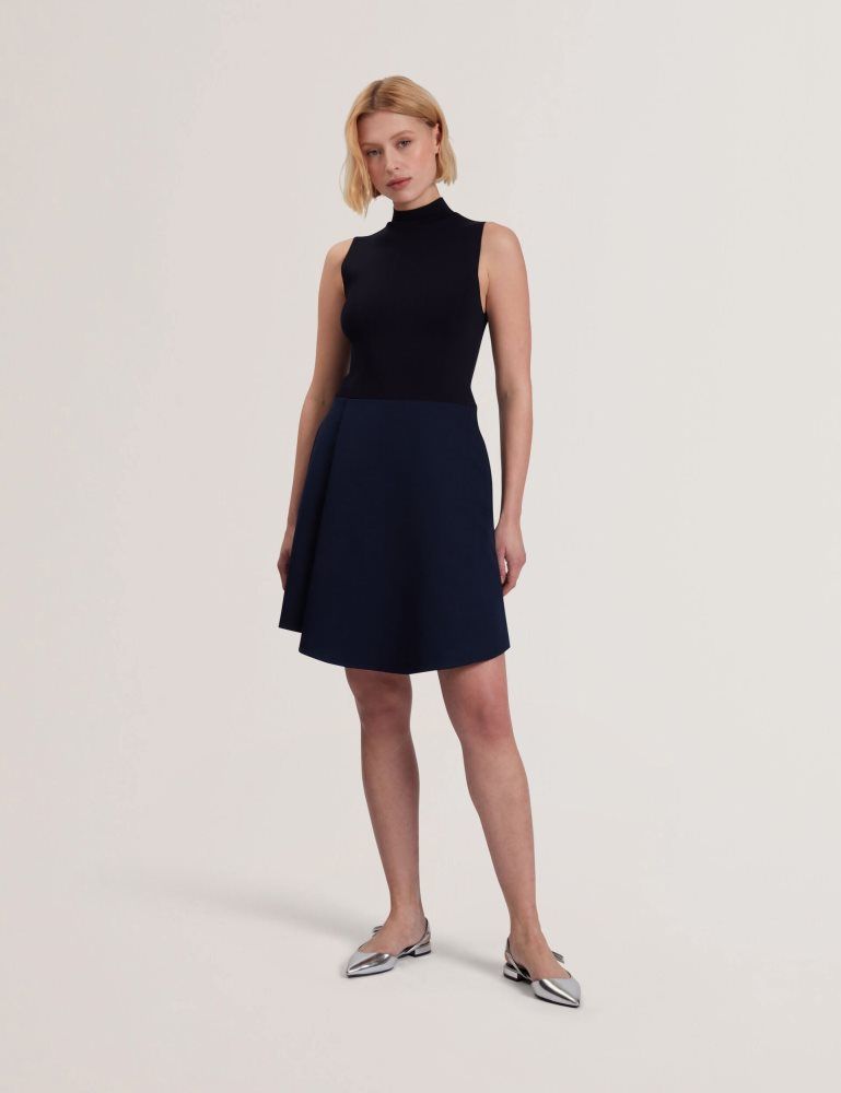 Rochie Dama Ted Baker Dandiaa - Sleeveless High Neck 2-in-1 Mini Dress Bleumarin | 325187-NJX
