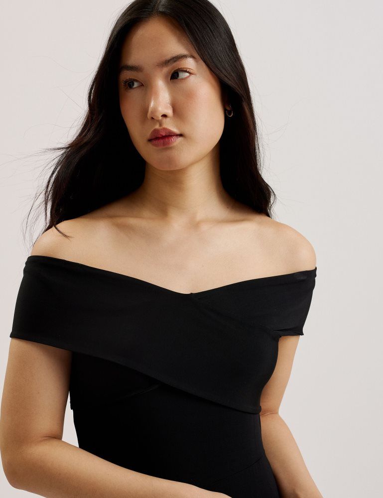 Salopeta Dama Ted Baker Almhaa - Off Shoulder Wide Leg Jersey Jumpsuit Negrii | 179568-YUS