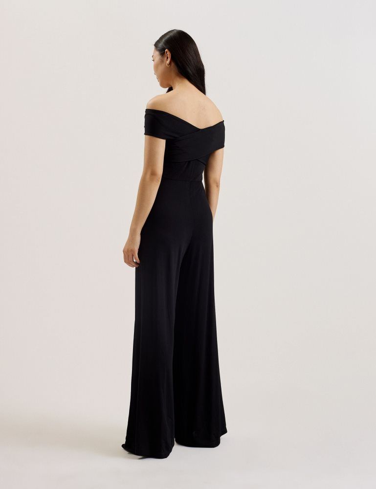 Salopeta Dama Ted Baker Almhaa - Off Shoulder Wide Leg Jersey Jumpsuit Negrii | 179568-YUS