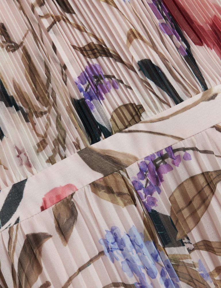 Salopeta Dama Ted Baker Curcloa - Floral Pleated Halter Wide Leg Jumpsuit Roz | 352491-PKU