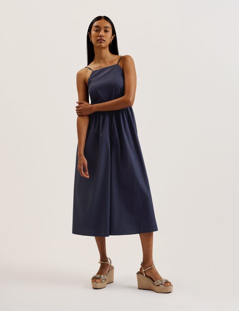 Salopeta Dama Ted Baker Eze - Squared Neck Strappy Cross Over Jumpsuit Albastri | 046728-NYA