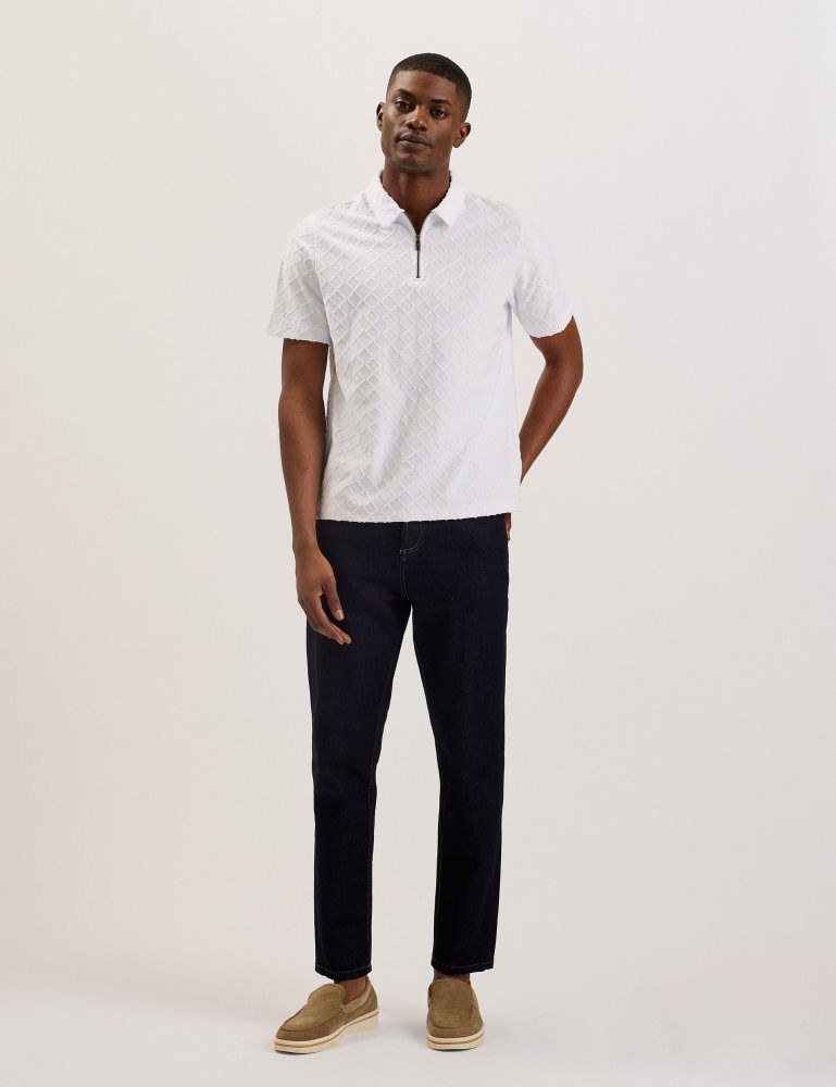 Topuri Barbati Ted Baker Ansom - Short Sleeve Regular Textured Towelling Zip Polo Albi | 120863-MTP