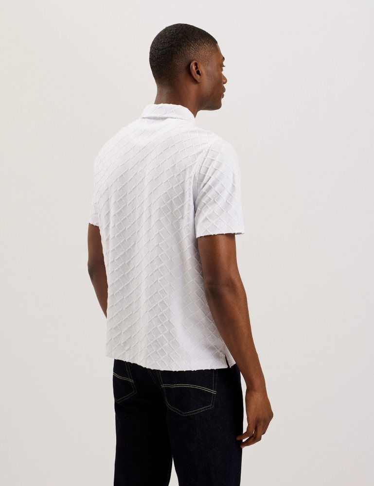 Topuri Barbati Ted Baker Ansom - Short Sleeve Regular Textured Towelling Zip Polo Albi | 120863-MTP