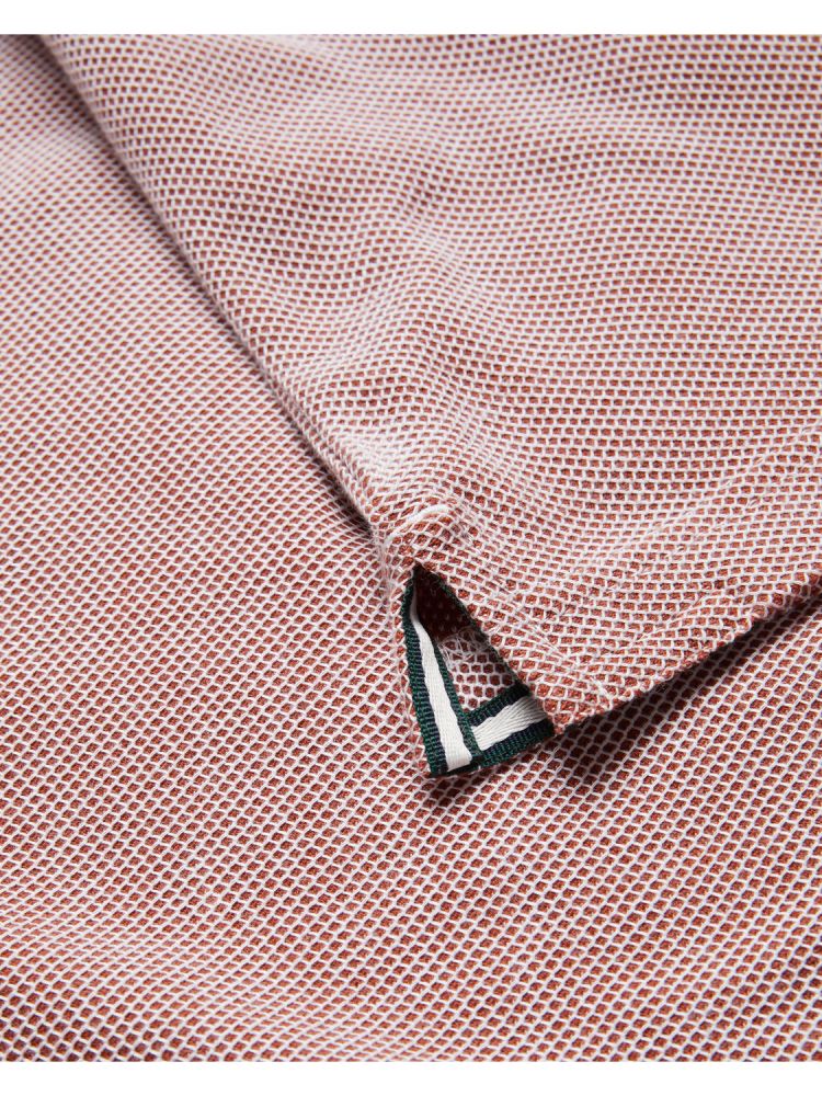 Topuri Barbati Ted Baker Arlon - Textured Stripe Detail Cotton T-shirt Maro | 689451-DFM