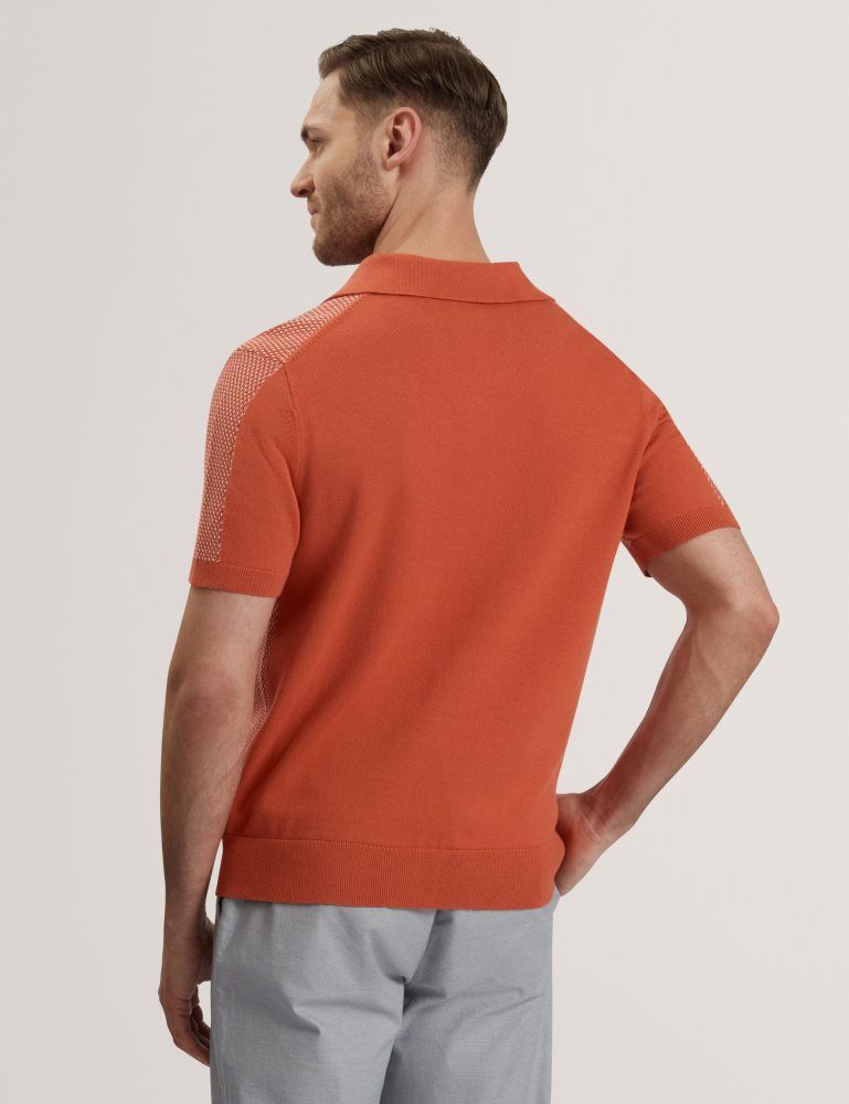 Topuri Barbati Ted Baker Gregry - Short Sleeve Small Stitch Knitted Polo Rosii | 615849-ROB