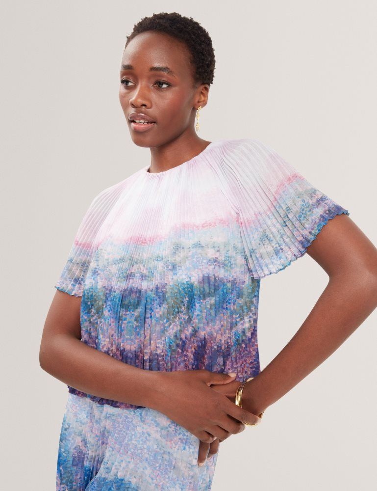 Tricouri Dama Ted Baker Aharra - Pleated Short Sleeve Blouse Roz | 471239-YGR