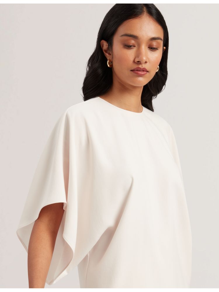 Tricouri Dama Ted Baker Cherika - Batwing Short Sleeve Woven Blouse Albi | 378649-QGS