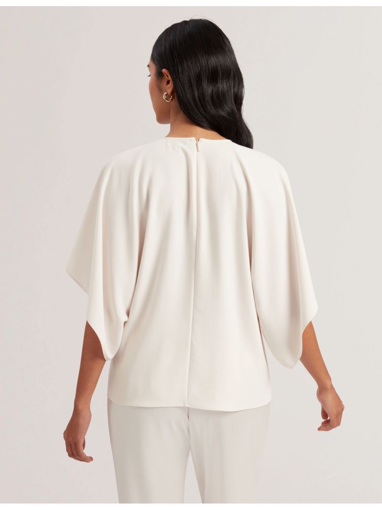 Tricouri Dama Ted Baker Cherika - Batwing Short Sleeve Woven Blouse Albi | 378649-QGS