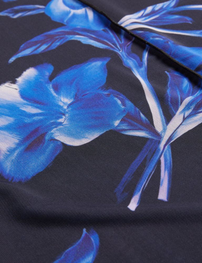 Tricouri Dama Ted Baker Dekotha - Floral Print Mesh Long Sleeve Top Albastri | 675391-FTQ
