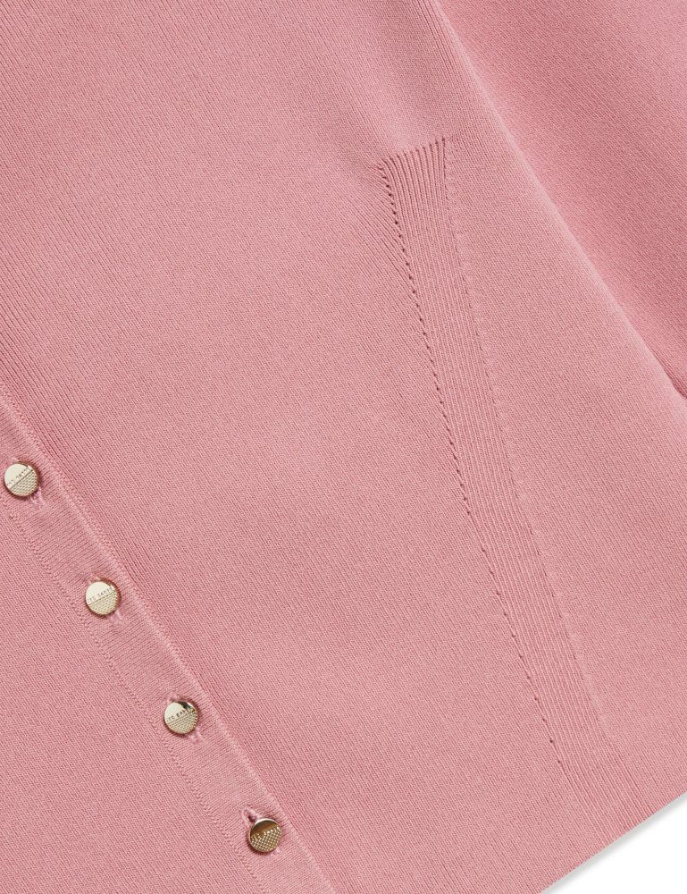 Tricouri Dama Ted Baker Emoriyy - Cropped Crew Neck Knitted Cardigan Roz | 692415-CJB