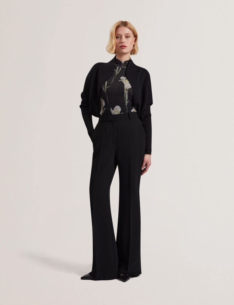 Tricouri Dama Ted Baker Erhan - Ribbed Knit Cropped Bolero Cardigan Negrii | 093586-WEX