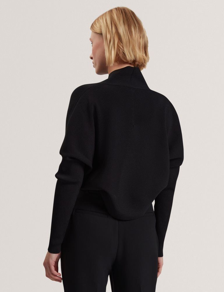 Tricouri Dama Ted Baker Erhan - Ribbed Knit Cropped Bolero Cardigan Negrii | 093586-WEX