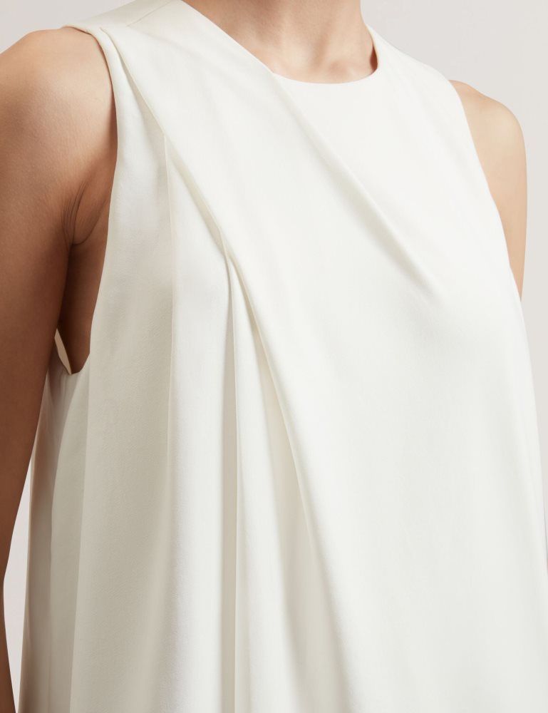 Tricouri Dama Ted Baker Icana - Draped Front Asymmetric Sleeveless Top Albi | 195820-ZNL