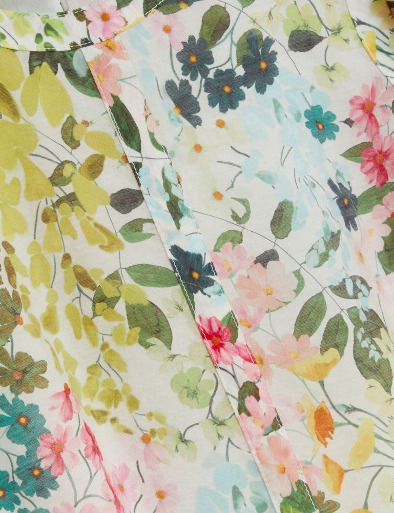 Tricouri Dama Ted Baker Micha - Floral Binding Detail Puffed Sleeve Blouse Albi | 196430-LCY