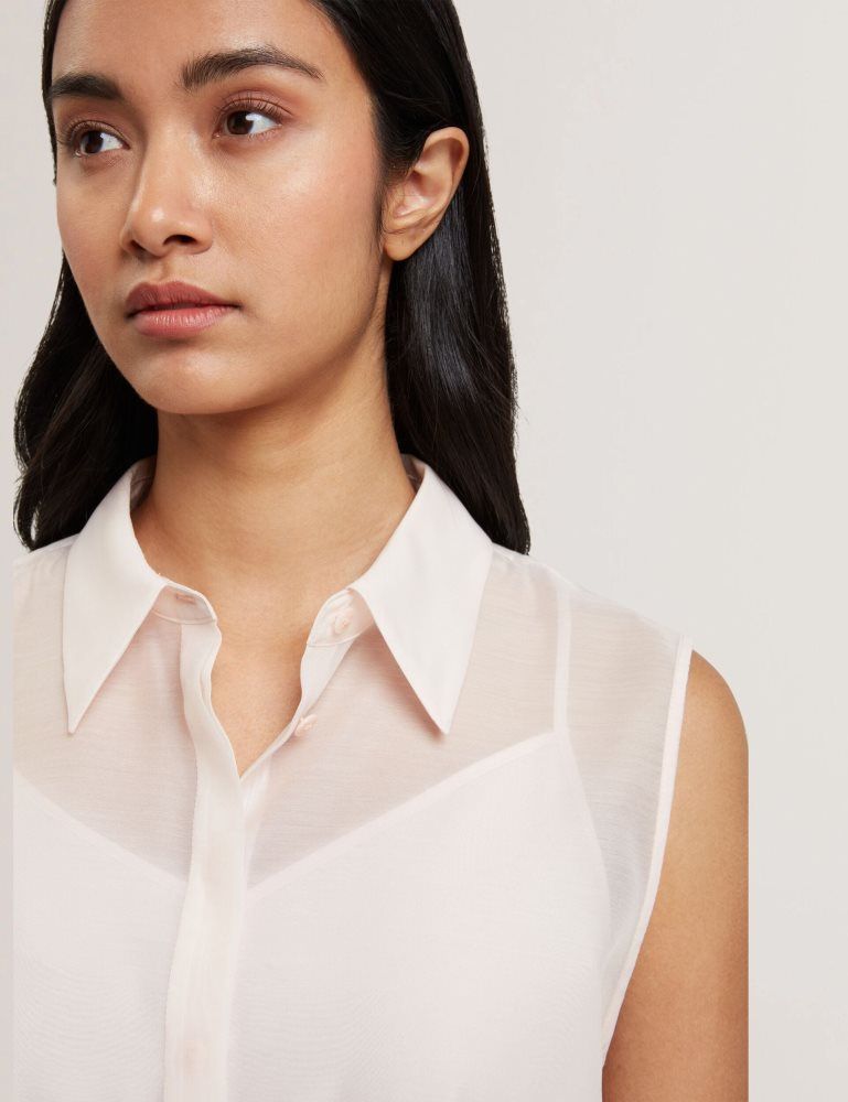 Tricouri Dama Ted Baker Norella - Sheer Organza Longline Sleeveless Blouse Roz | 109736-JYH