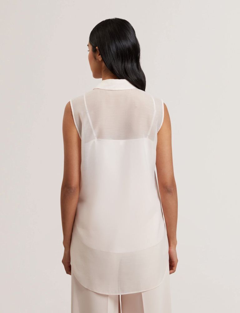 Tricouri Dama Ted Baker Norella - Sheer Organza Longline Sleeveless Blouse Roz | 109736-JYH