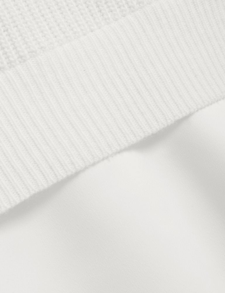 Tricouri Dama Ted Baker Onzaa - Raglan Short Sleeve Knitted Top With Shirt Hem Albi | 631972-PHD